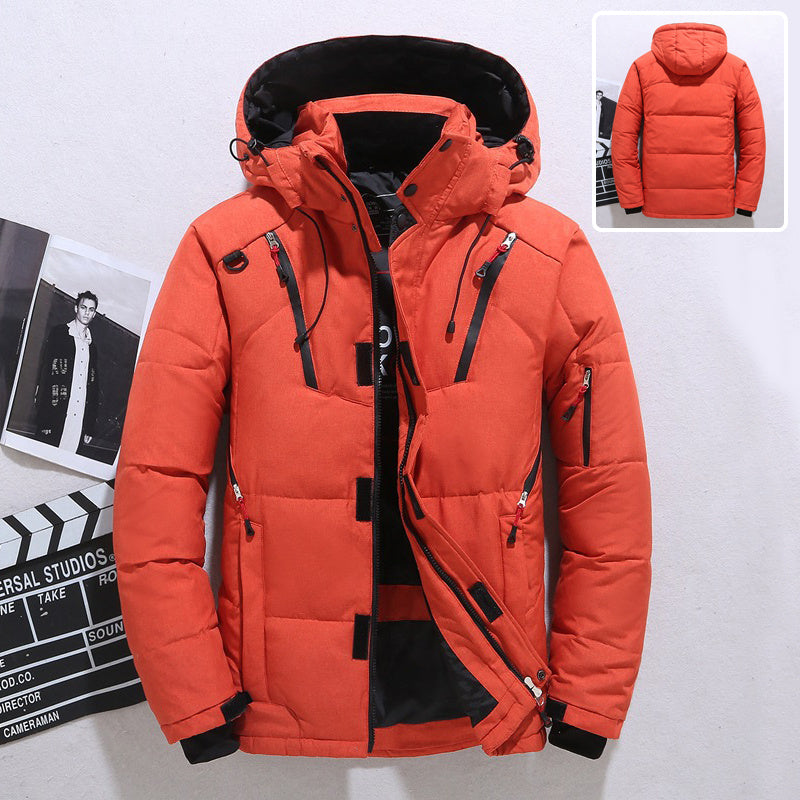 Men’s Outdoor Windproof Hooded Jacket with Pockets
