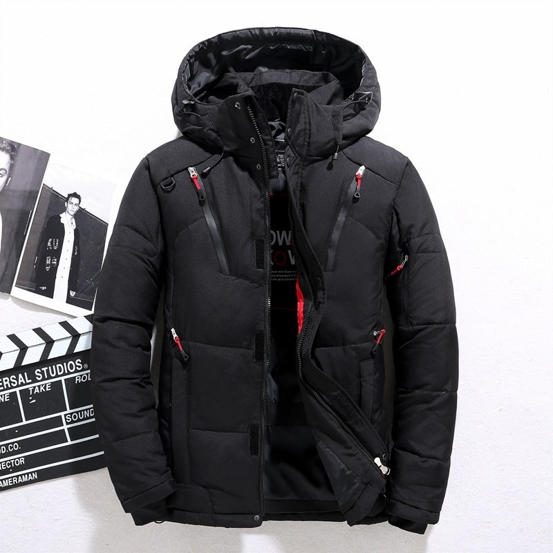 Men’s Outdoor Windproof Hooded Jacket with Pockets