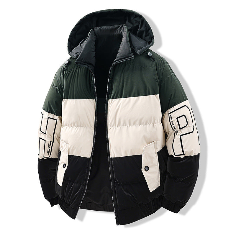 Reversible Color-Blocking Cotton Jacket – Euro-American Style
