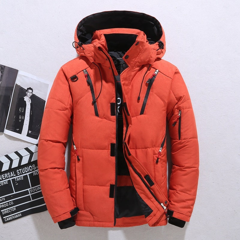 Men’s Outdoor Windproof Hooded Jacket with Pockets