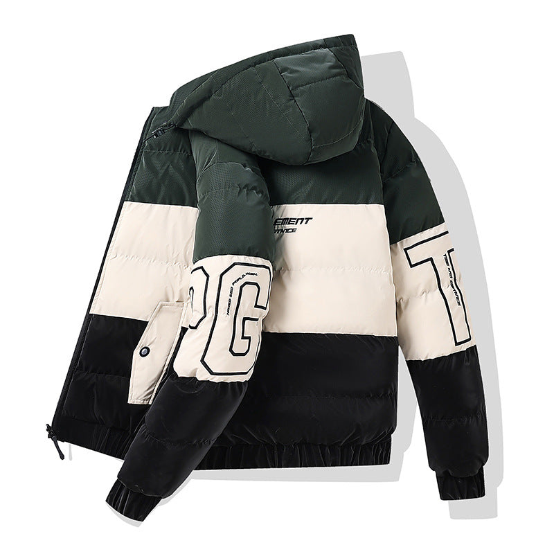 Reversible Color-Blocking Cotton Jacket – Euro-American Style