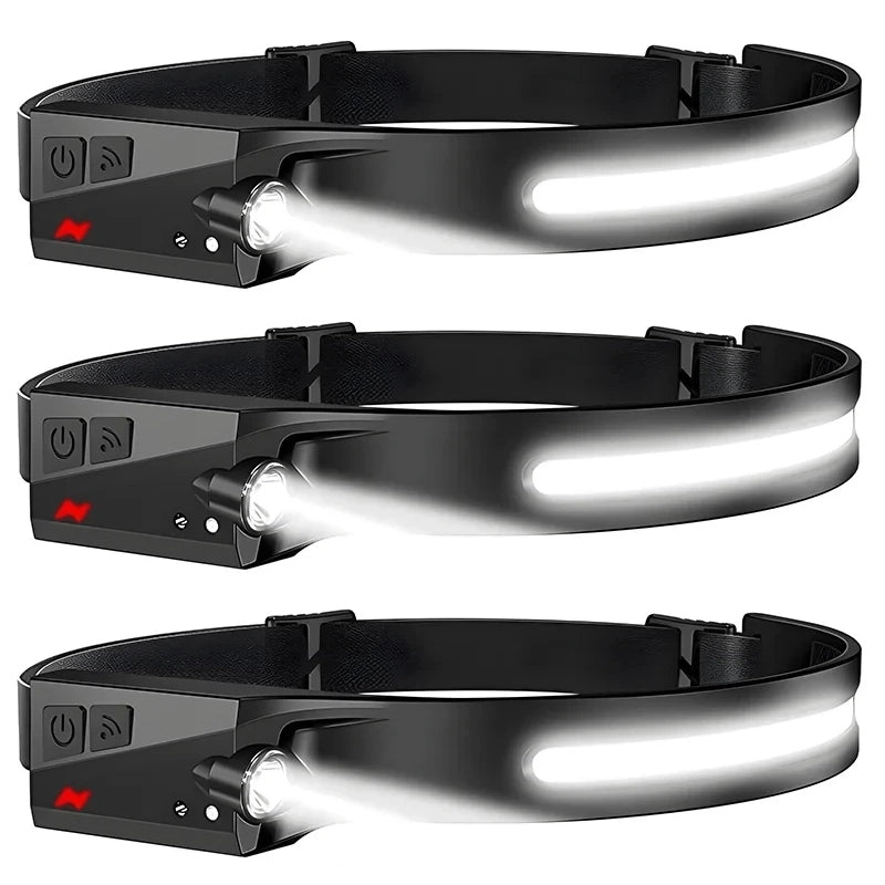 USB Rechargeable LED Waterproof Headlamp with Motion Sensor