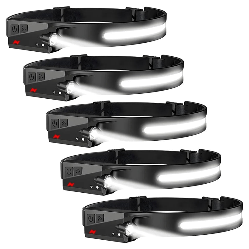 USB Rechargeable LED Waterproof Headlamp with Motion Sensor