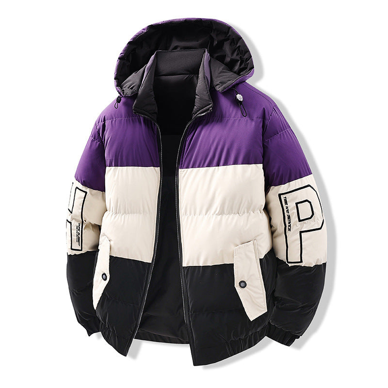 Reversible Color-Blocking Cotton Jacket – Euro-American Style