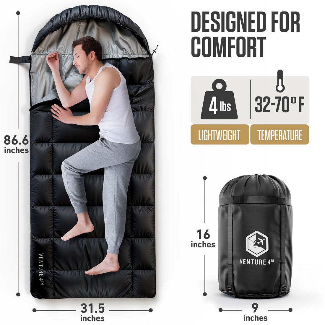 XXL Sleeping Bag for Big and Tall Campers