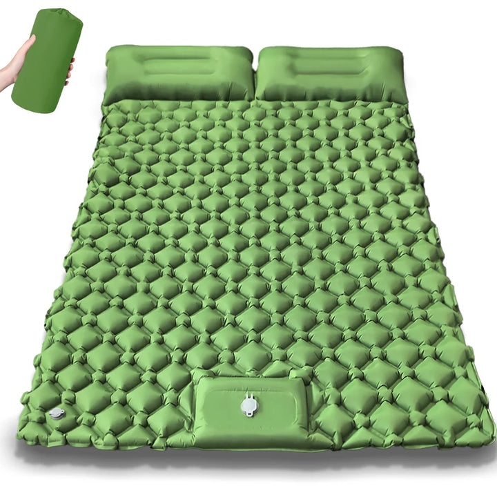 2025 Upgrade Double Air Mattress Camping Inflatable Bed Built-in Pump Waterproof