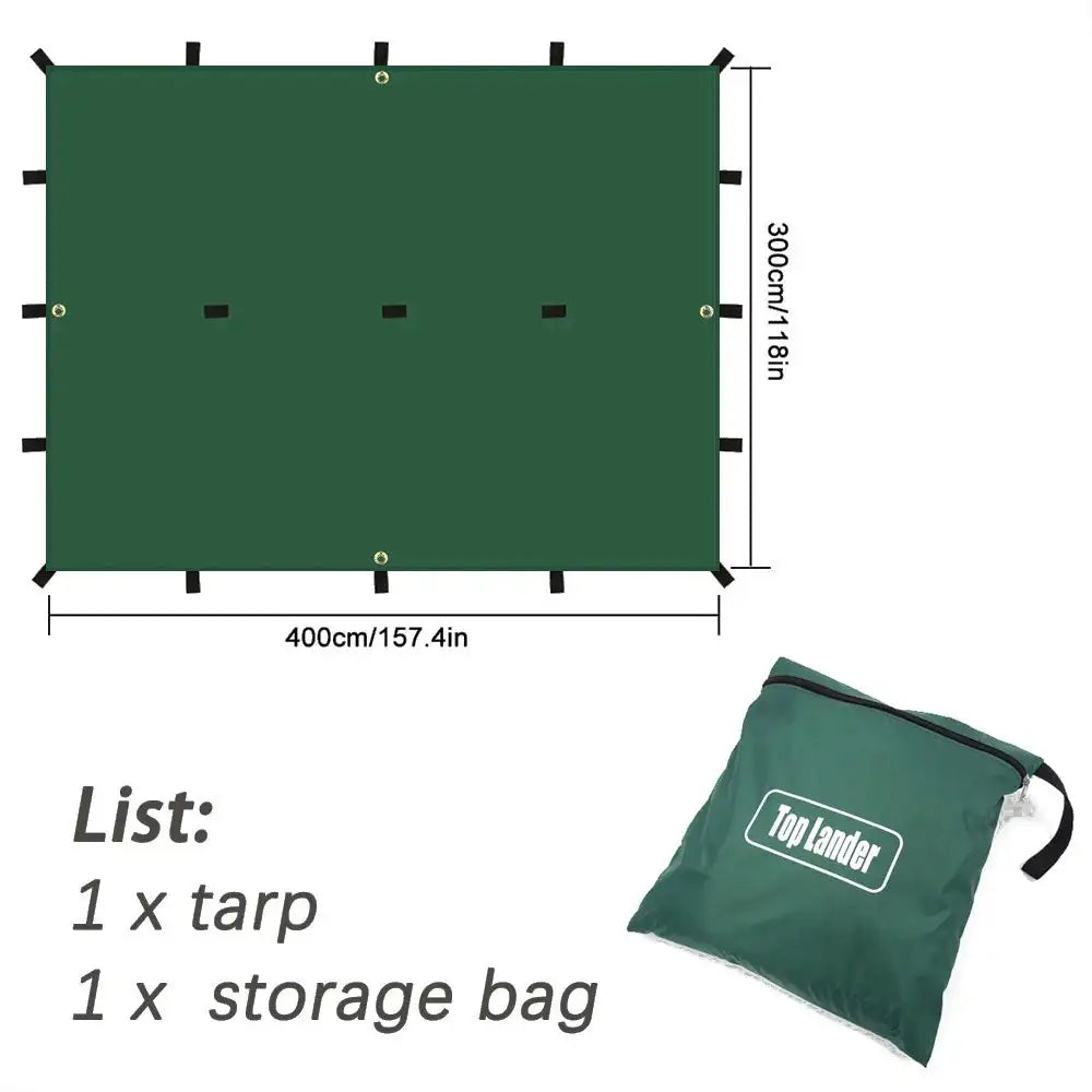 Multi-Size Waterproof Tent Tarp – Outdoor Sun Shelter