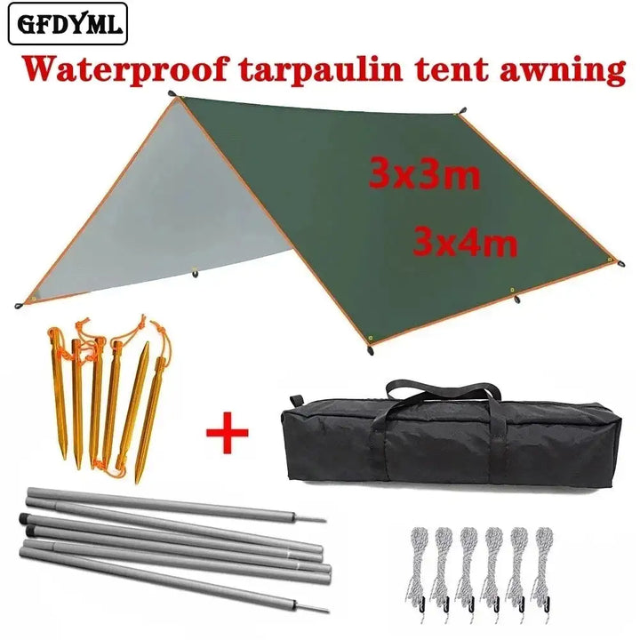 4x3m/3x3m Waterproof Ultralight Camping Tarp Canopy