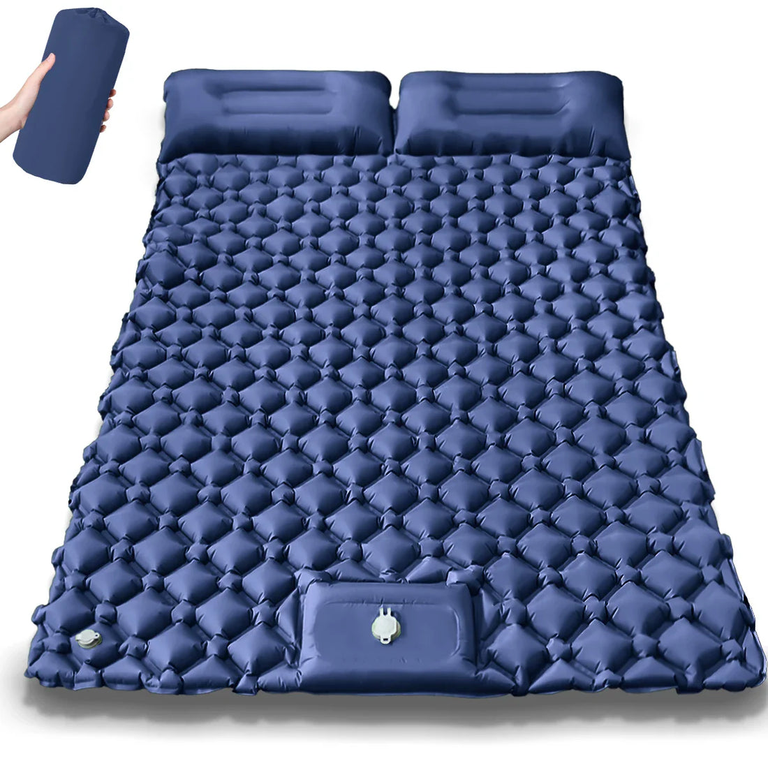 2025 Upgrade Double Air Mattress Camping Inflatable Bed Built-in Pump Waterproof