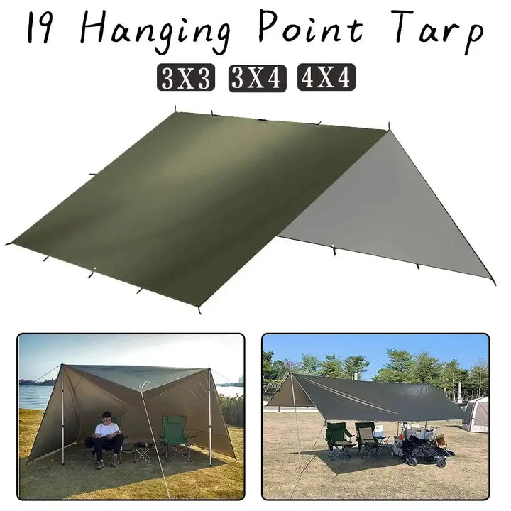 Multi-Size Waterproof Tent Tarp – Outdoor Sun Shelter
