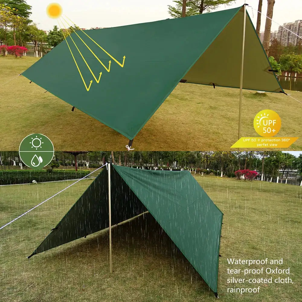 Multi-Size Waterproof Tent Tarp – Outdoor Sun Shelter