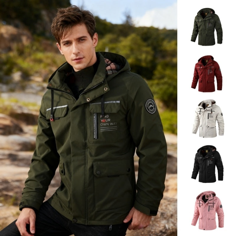 Men’s Fashion Waterproof Hooded Windbreaker Jacket