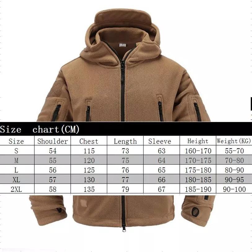 Men’s Tactical Lightweight Fleece Hooded Jacket – Thermal