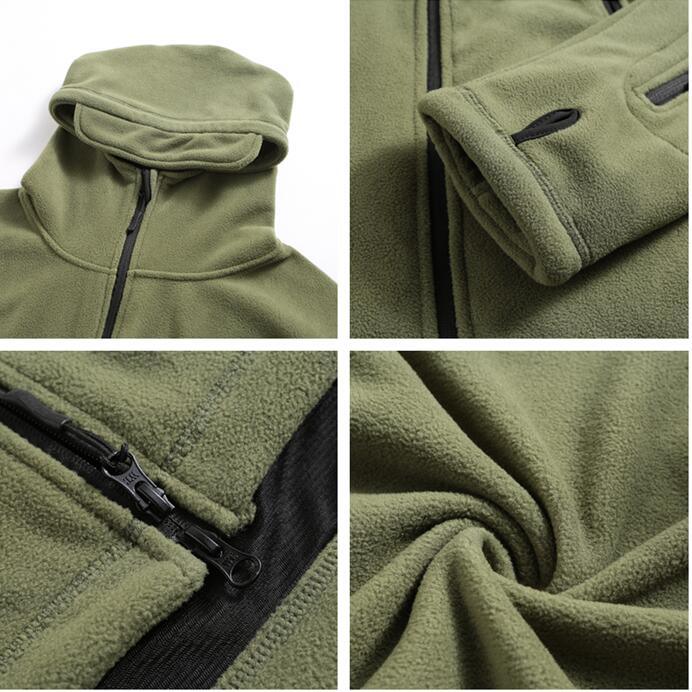 Men’s Tactical Lightweight Fleece Hooded Jacket – Thermal